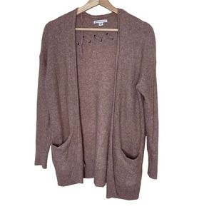 American Eagle Blush Cross Stitch Open Front Long Cardigan Women’s Size Small